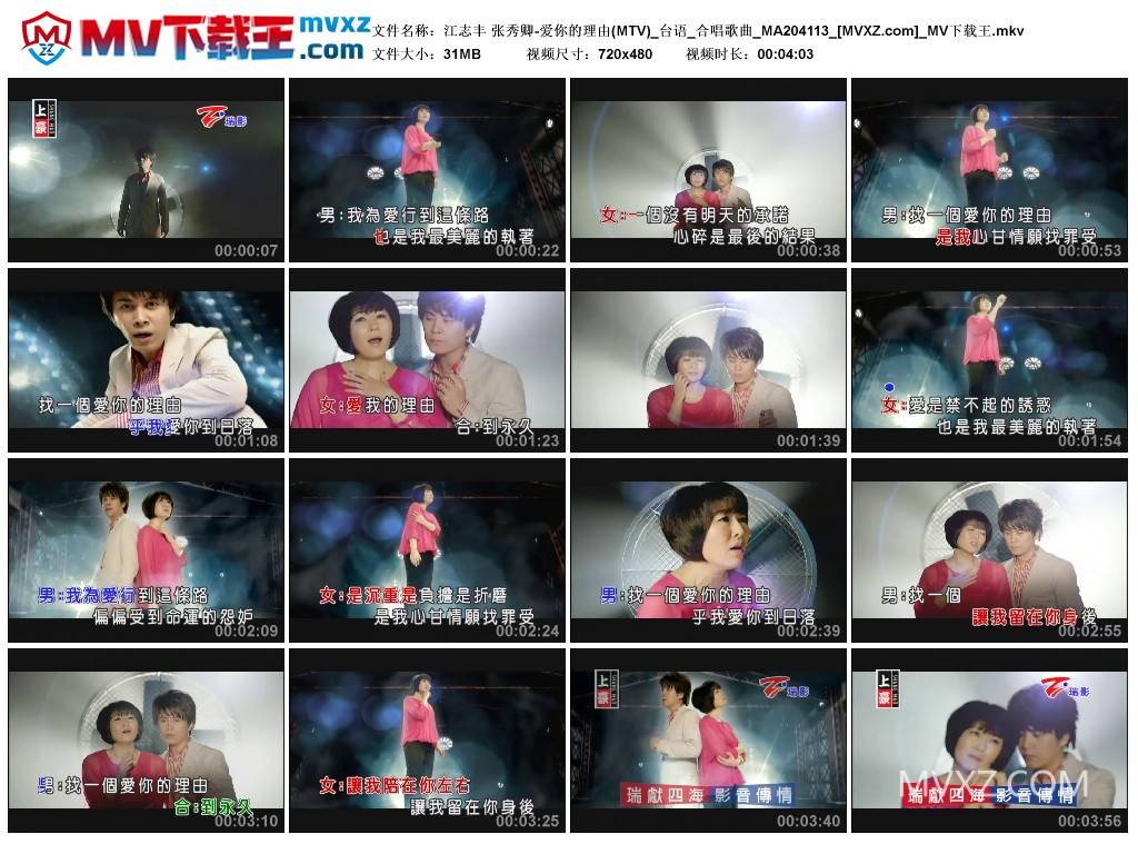 江志丰 张秀卿-爱你的理由(MTV)_台语_合唱歌曲_MA204113
